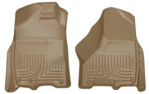 Dodge Ram 1500 Floor Mats - Front - Husky Liners - WeatherBeater - Tan - `09-`10